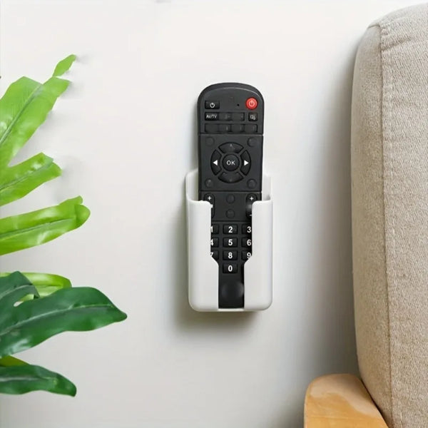 2pcs Durable Plastic Wall-Mounted Remote Control Holders - TV And Air Conditioner Remote Storage Box, Space-Saving Organizer.