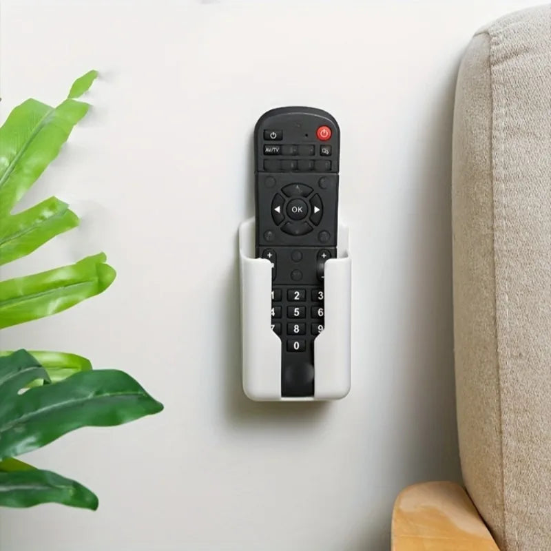2pcs Durable Plastic Wall-Mounted Remote Control Holders - TV And Air Conditioner Remote Storage Box, Space-Saving Organizer.