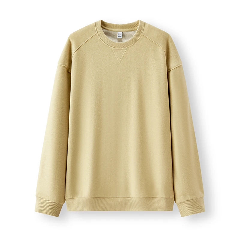 Semir Versatile Hoodie Men Spring Solid O Neck Long Sleeve Soft Comfortable Casual Basic Layer Daily Top