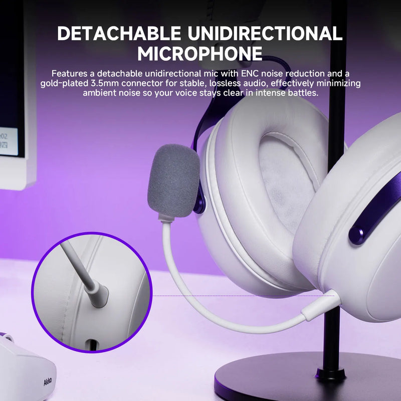 AKKO Gaming Headset Verge S9 with Mic Quad-Mode Headphone 7.1 Channel Surround Sound Pro-Tuned FPS Audio 53mm Driver for Gamer