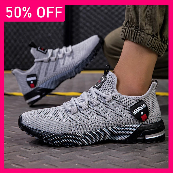 Men Sports Shoes Trend Mesh Breathable Leisure Lace Up Soft Soled Sports Shoes 2026 New Comfortable Versatile Tennis Shoes