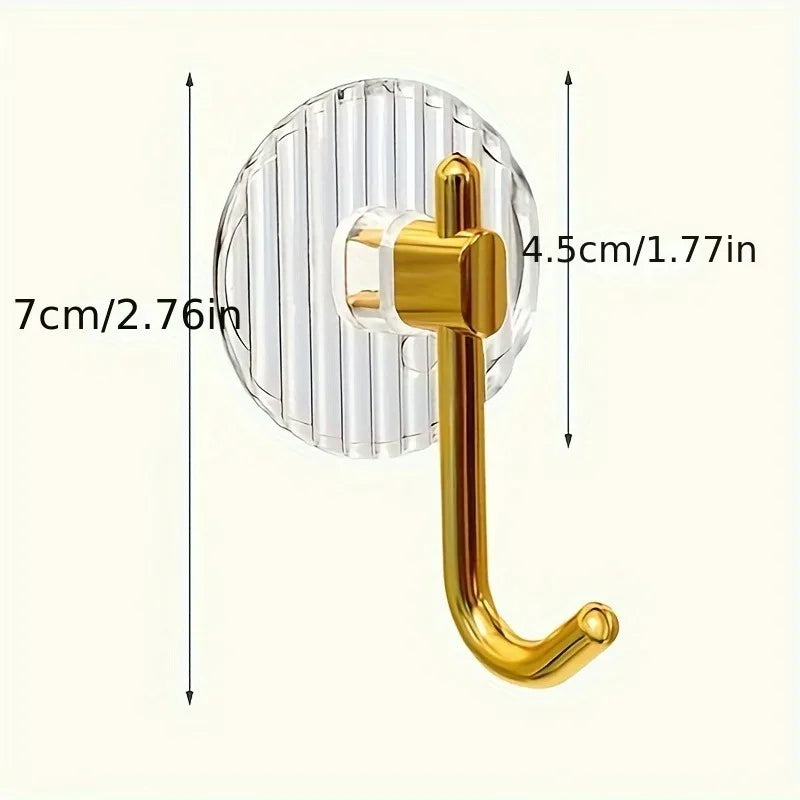 3pcs Acrylic Wall Hooks,Light Luxury Towel Hooks,Easy to Install,Suitable for Bathrooms,Bedrooms,Kitchens,etc.Golden/Silvery