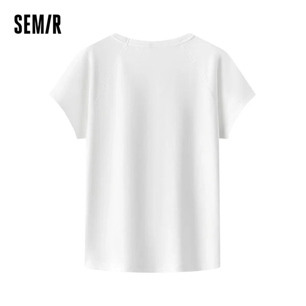 អាវយឺតស្ត្រី Semir ឆ្នាំ ២០២៦ ដៃអាវ Raglan ស្ដើងបោះពុម្ពអក្សរទឹកថ្នាំ រចនាប័ទ្មផ្លូវ ស្ដើងសម