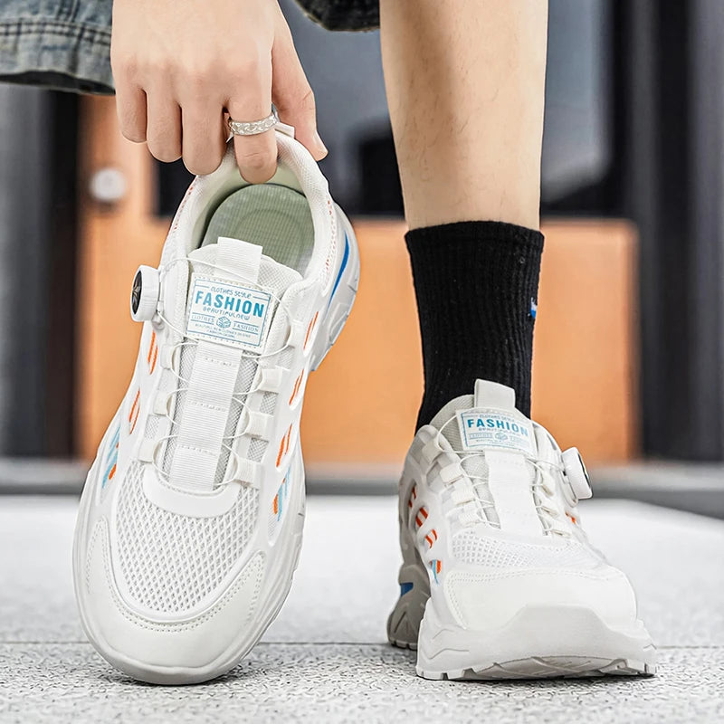 Men's mesh casual sneakers four seasons breathable light soft-sole anti-slip comfort outdoor walking speed sports running shoes