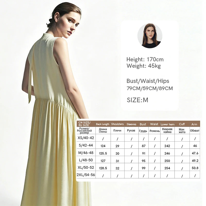 Amii Women's Dress 2026 Summer New V-Neck Tie Low Waist Sleeveless A-Line Midi Dress Holiday Casual Flowy Woman Clothes 12652073