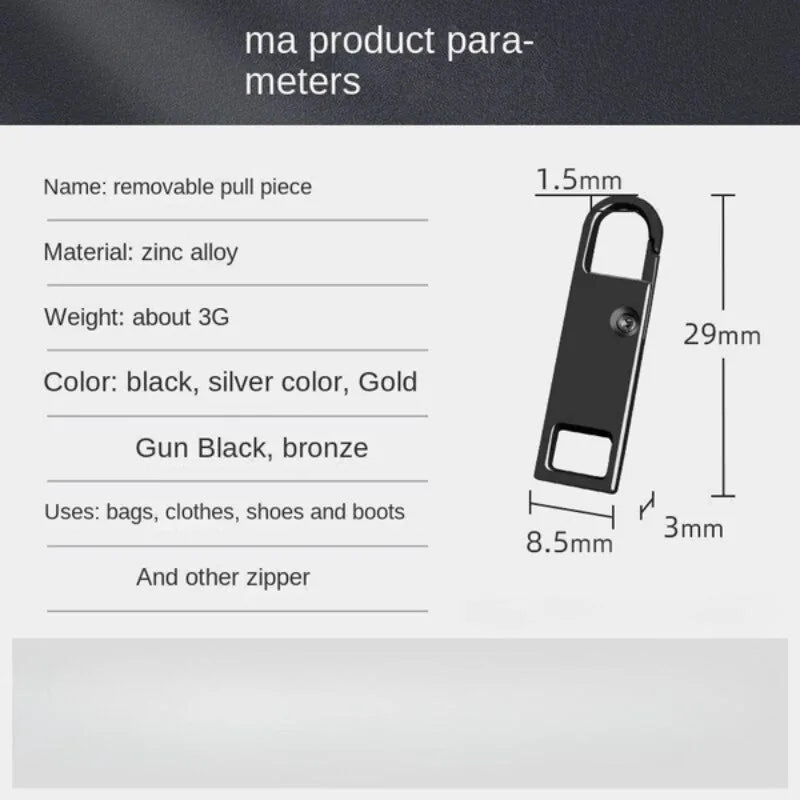 2pcs Detachable Zipper Pull, Replacement Zipper Accs For Jeans & Backpack, Sewing Tools.Replace zipper components