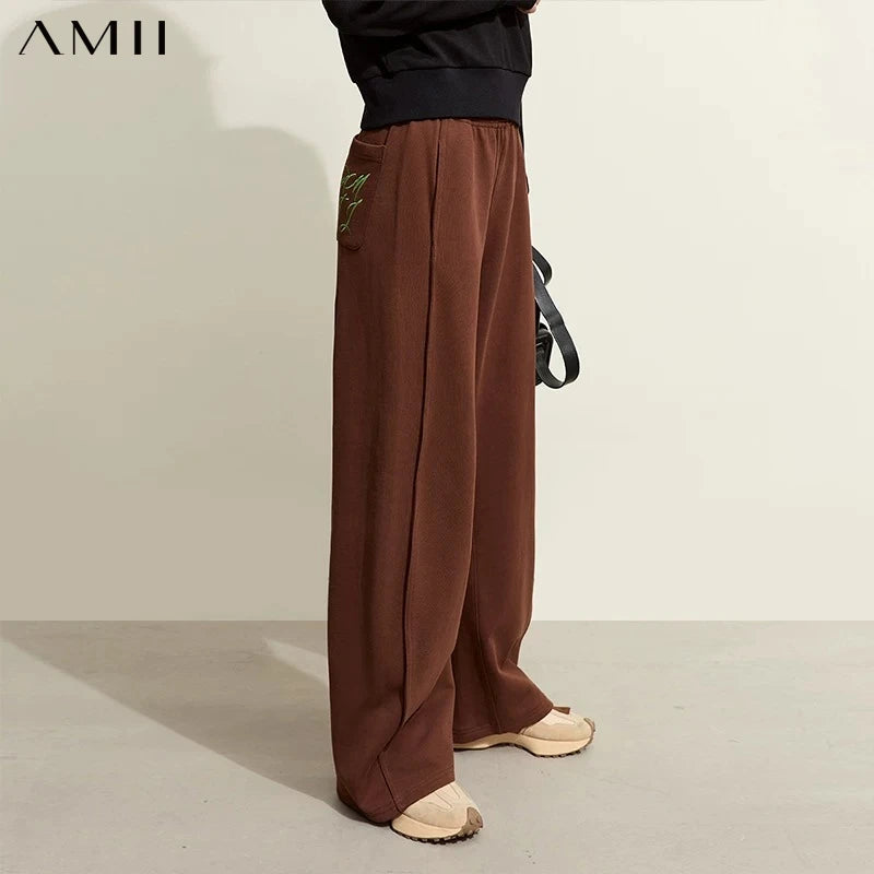 ខោជើងវែង AMII Minimalism សម្រាប់នារី រដូវរងា ឆ្នាំ២០២៦ ខោជើងវែងថ្មី ចង្កេះយឺត រលុង ខោជើងវែងប៉ាក់ ហោប៉ៅត្រង់ 12374017