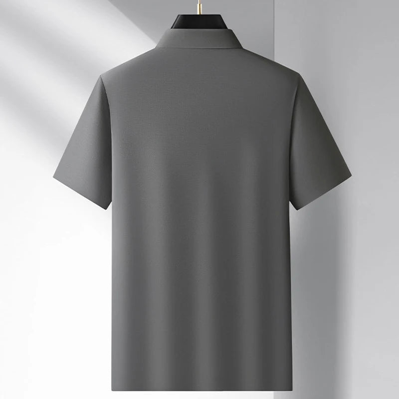 Men's Antibacterial Cooling Polo Shirt - UPF 50+ Sun Protection, Moisture Wicking & Odor Resistant, Quick-Dry Sport Top