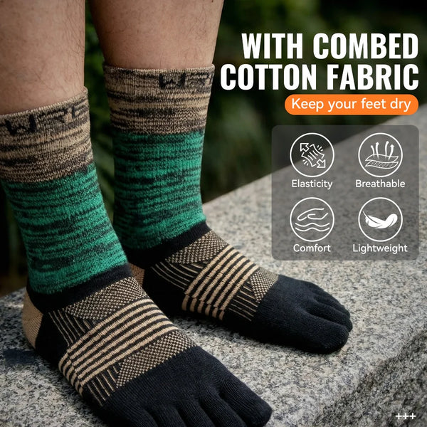 WRELS 1/2/3 Pair Toe Socks Athletic Running Five Finger Socks Breathable  Ankle Compression Lightweight Moisture Wicking Socks