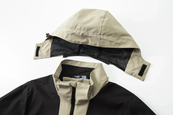 Thin breathable and waterproof couple's windbreaker jacket color-blocking outdoor work clothes mountaineering suit