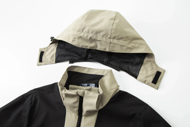 Thin breathable and waterproof couple's windbreaker jacket color-blocking outdoor work clothes mountaineering suit