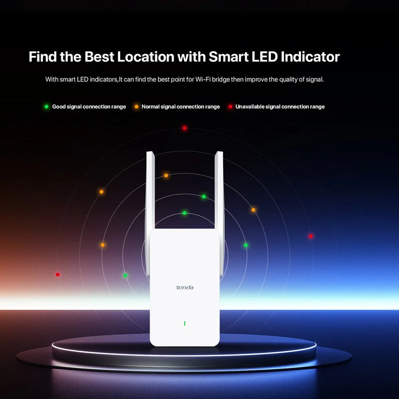 ឧបករណ៍ពង្រីកសញ្ញា Tenda Wi-Fi 6 Range Extender AX1500 A23 2.4G និង 5GHz Dual Band Signal Expansion Repeater 2*5dBi Antennas ជាមួយរន្ធ Gigabit Ethernet