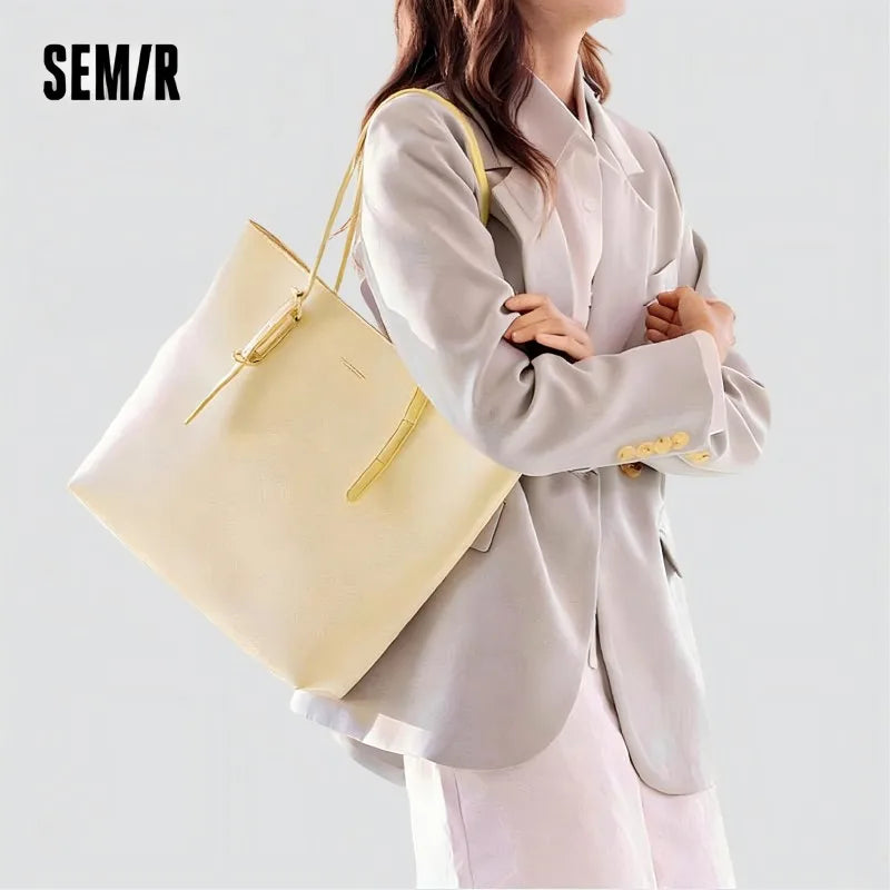 Semir Women Bag Tote 2026 Large Capacity Handheld Commuter Urban Casual Style Soft Comfortable Daily