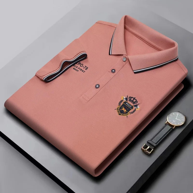 High Quality Man Short-Sleeved Polo Shirt Lapel Button Embroidery Summer Hot-Selling Polo Shirt Business Casual Men's Clothing