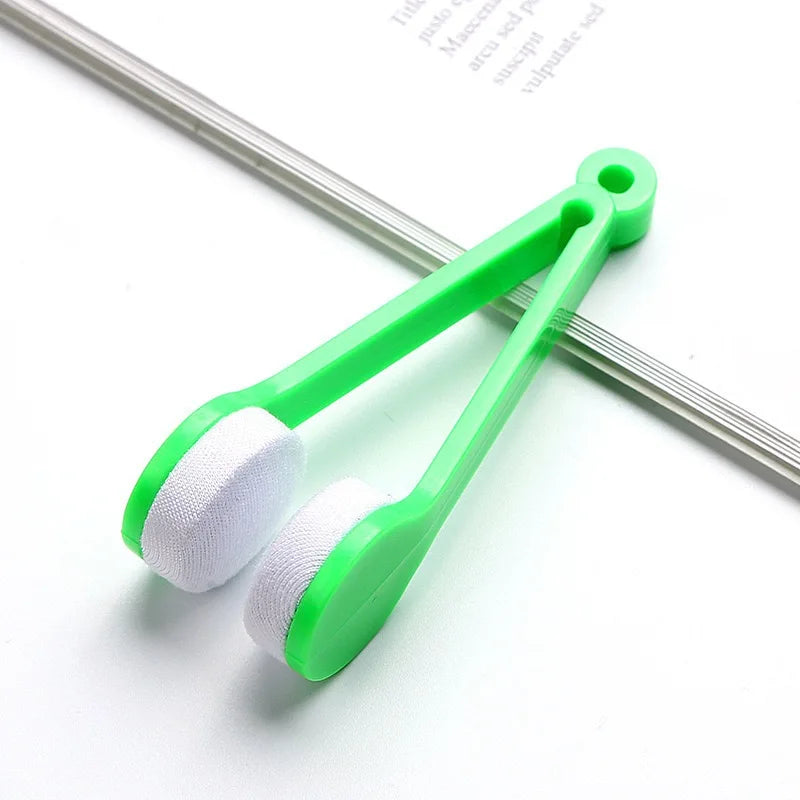 Suede Portable Glasses Cloth Handy Cleaning Wiping Tool with Clip Scratch-Free Lens Care