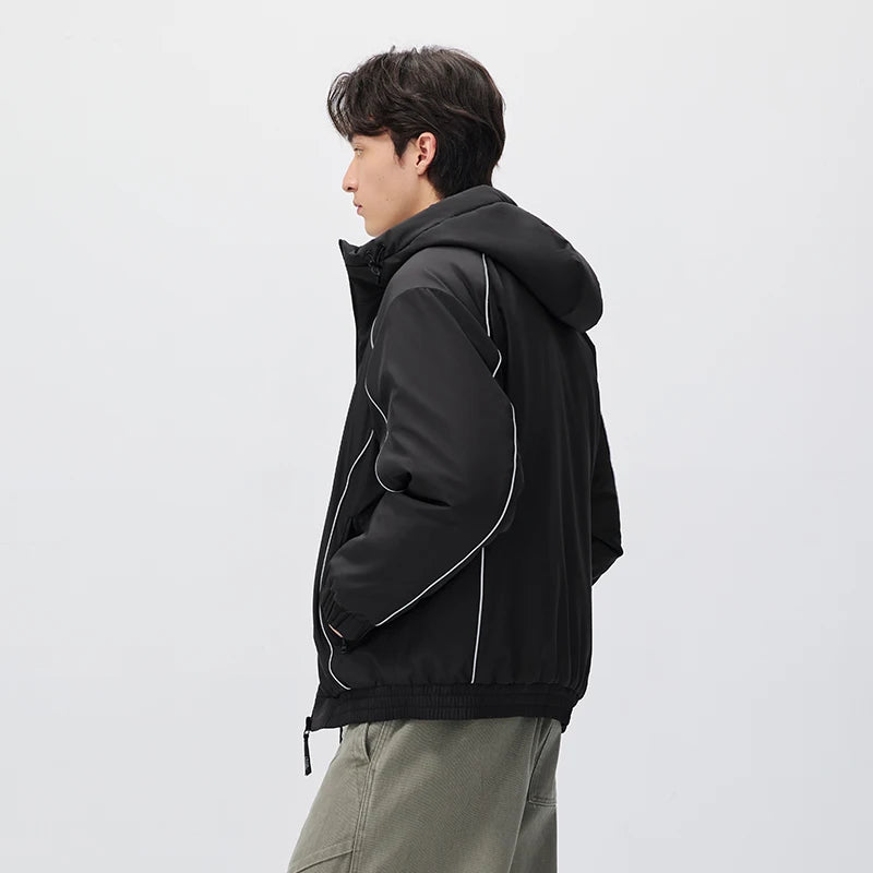 Semir Men Padded Jacket Loose Fit Drawstring Hooded 2026 New Winter Daily Wear Urban Casual Style Cold Weather Layering