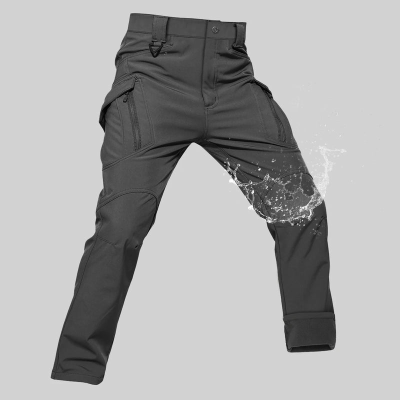 TACVASEN IX9 Winter Softshell Thermal Hiking Pants Work Pants Mens Fleece Cargo Pants Waterproof Warm Outdoor Male Trousers