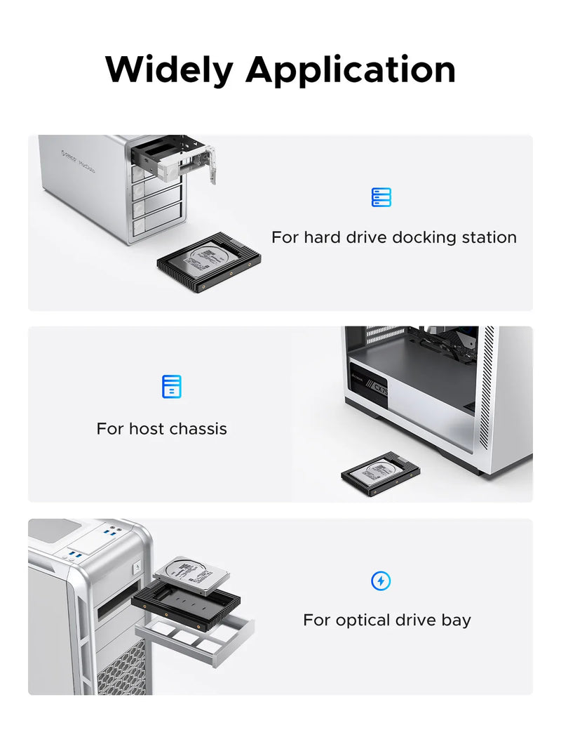 ORICO Hard Drive Caddy Adapter 2.5 SATA MSATA NGFF to 3.5 Internal Drive Bay SSD Converter Mounting Bracket Caddy Tray SATA 3.0