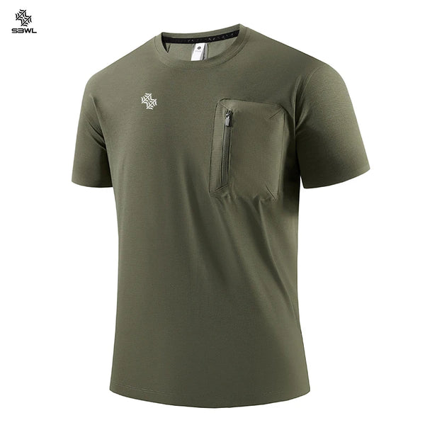 SBWL High Quality Men's Sport Tracksuit Summer Gym Quick Dry T-Shirts Clothing Workout Running 2026 New Y2K Tops Ice Silk Tees