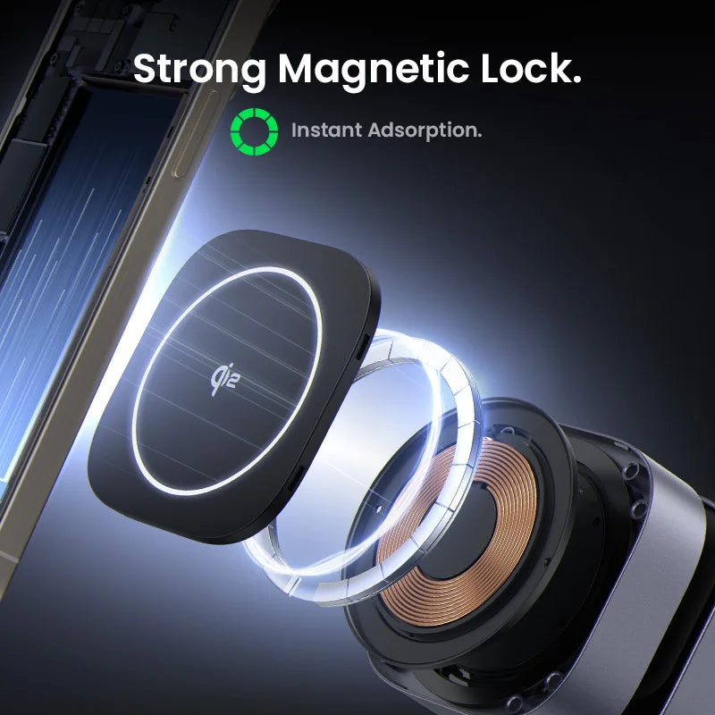 UGREEN Qi2 15W Magnetic Wireless Charger Stand 2-in-1 Charging Stand For iPhone 16 17 Pro Max/AirPods For MagSafe Fast Charger
