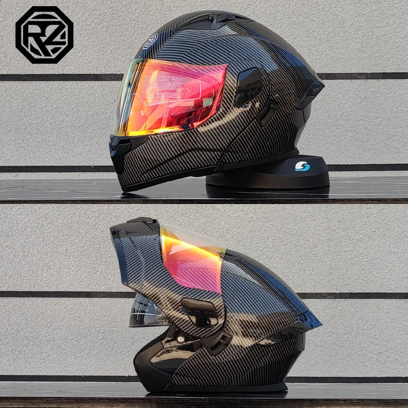 2023 New Arrival Men Motorcycle Professional Racing Flip Up Helmet ABS Material Modular Dual Lens Helmets DOT Certification