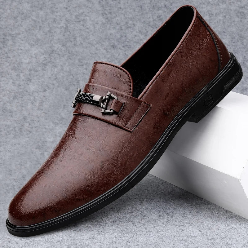 Spring Autumn Mens Casual Loafers Men Slip On Leather Shoes Brown Black Loafer Shoes Dropshipping