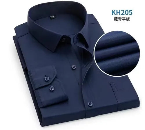 Men's Bright Red Long-sleeved Shirt, Single-breasted Square Collar Shirts Business / Wedding / Party Casual Shirt Blue White 6XL