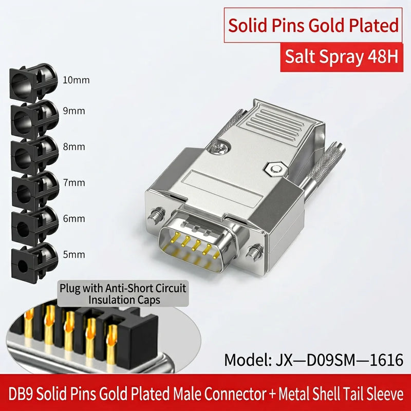 DIVEDEER Industrial DB9 Male & Female Connectors 9-Pin RS232/485 Serial Port COM Adapter Plug