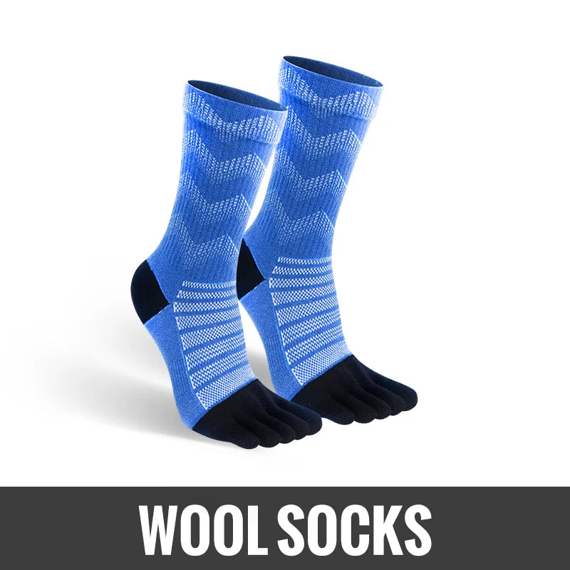 WRELS Merino Wool Thermal Socks for Men Moisture Wicking Thicken Warm Ski Hiking Cushioning Compression Sports Toe Socks