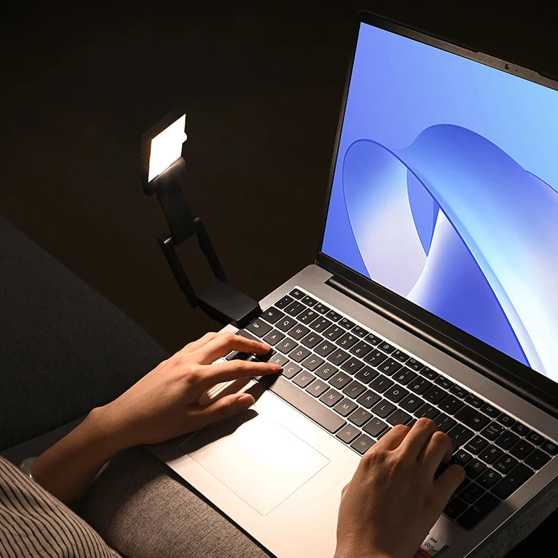 Clamp on Reading Light Rechargeable Foldable Multi-Angle Mini Portable Wireless Desk Lamp Suitable for Reading And Camping