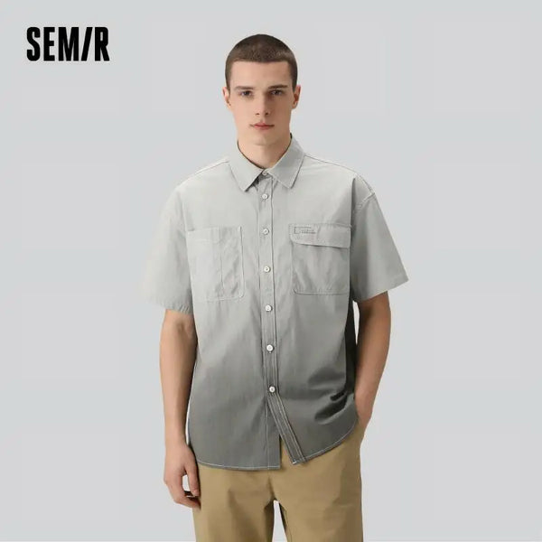 អាវបុរស Semir ឆ្នាំ ២០២៦ អាវដៃខ្លីបុរាណសម្រាប់ធ្វើការ សាមញ្ញ ទាន់សម័យ ស្ទីលធម្មតា ទន់ មានផាសុកភាព ពាក់ប្រចាំថ្ងៃ