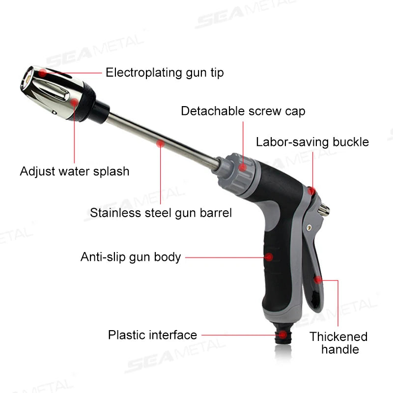SEAMETAL High Pressure Car Water Gun Sprayer Garden Watering Foam Pot Sprinkler Car Wash Water Gun Car Cleaning Washing Tools