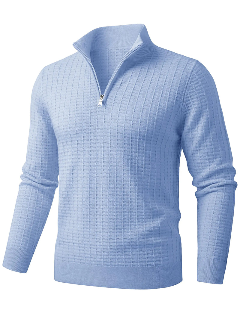TACVASEN Men's Winter Quarter Zip Knitted Sweater Soft Pill proof Long Sleeve Sweaters Winter And Autumn Warm Pullover Sweaters