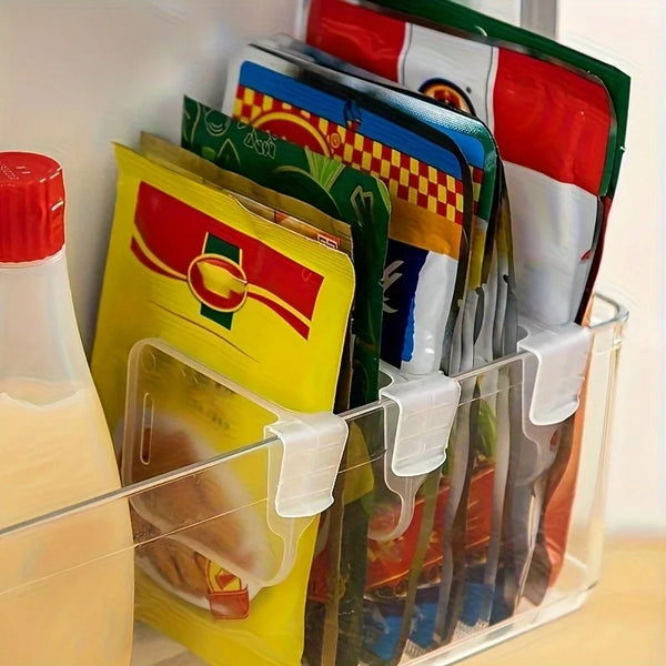 5/10pcs Adjustable Refrigerator Dividers - Multifunctional Clip-On Storage Organizers for Fridge Organization, Shelf Dividers