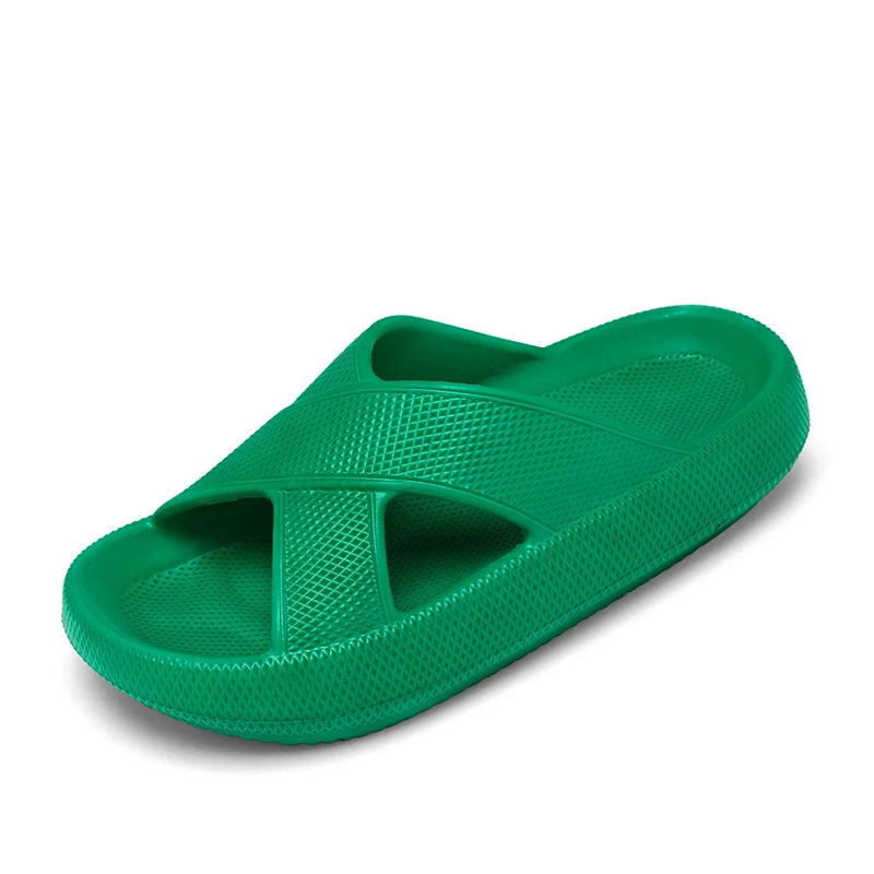 Summer Unisex Thick Soles Platform Slippers EVA Soft Comfortable Slides Slippers Anti Slip Lightweight