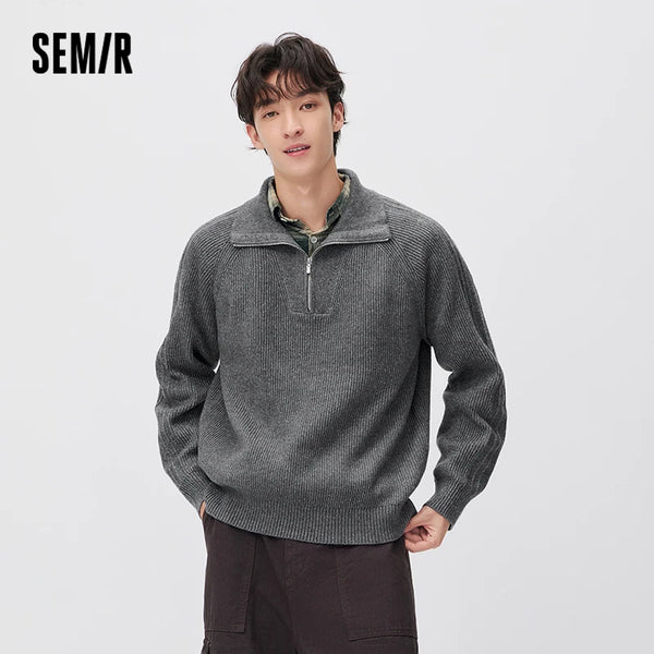 អាវយឺតប៉ាក់ Semir សម្រាប់បុរស ដៃអាវ Raglan ពាក់បានច្រើនយ៉ាង រដូវរងាថ្មី ឆ្នាំ២០២៦ សម្លៀកបំពាក់ប្រចាំថ្ងៃ ស្ទីលធម្មតាក្នុងទីក្រុង