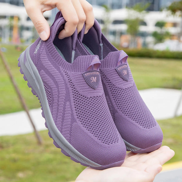 Slip on Walking Shoes for Men Women Breathable Mesh Sneakers Lightweight Non-Slip Casual Athletic Sports Shoes for Elderly