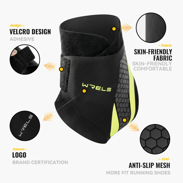 WRELS Ankle Brace Compression Sleeve Slim Fit Breathable Adjustable Basketball Running Football Gym Athletic Sport Ankle Support