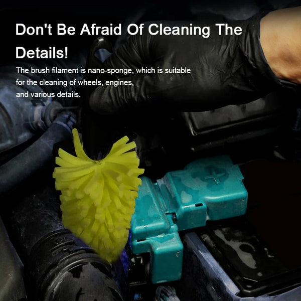 Car Detailing Brush Rag Set Fast Dry Microfiber Towel Car Wheel Cleaning Kit 29cm Washing Brushes for Rim Car Wash Accessories