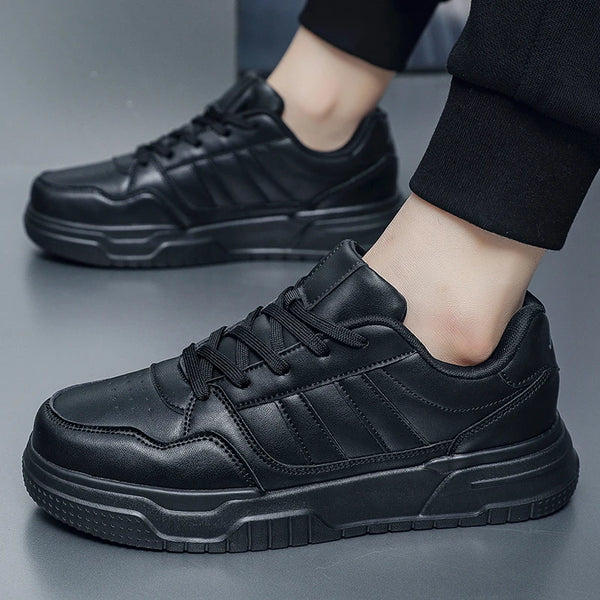 Mens Pure White Leather Sneakers Big Size 49 50 51 52 Fashion Flat Sports Skateboarding Shoes Casual Supporting Dropshipping