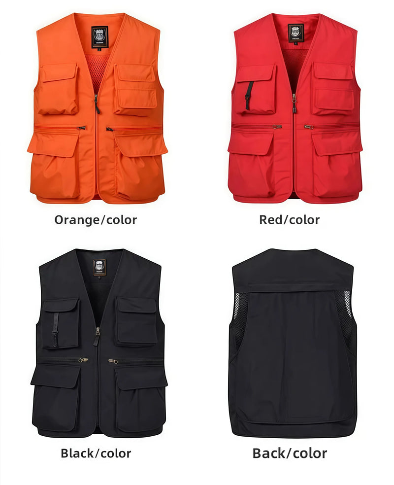 Multi-pocket Breathable Outdoor Fishing Vest Outdoor Casual Fashionable Versatile Men's Sleeveless Top Comfortable Fit