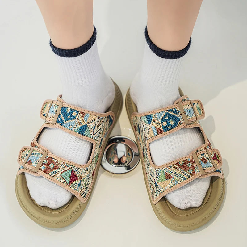 Men's Fashion Casual Slippers Summer New Soft-Sole Anti-Slip Comfort Outdoor Walking Slippers Lightweight Breathable Beach Shoes