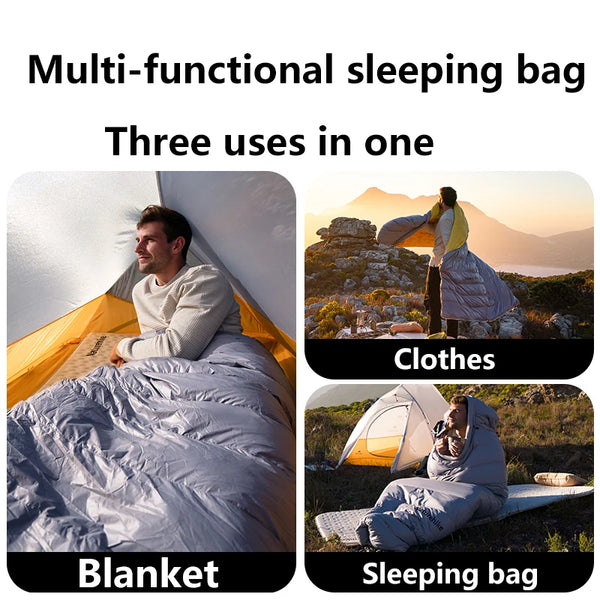 Naturehike 2025 New -18.9°C CW1000 Envelope Hooded Down Sleeping Bag 20D Waterproof Ultralight 85% Down Fill Sleeping Bag