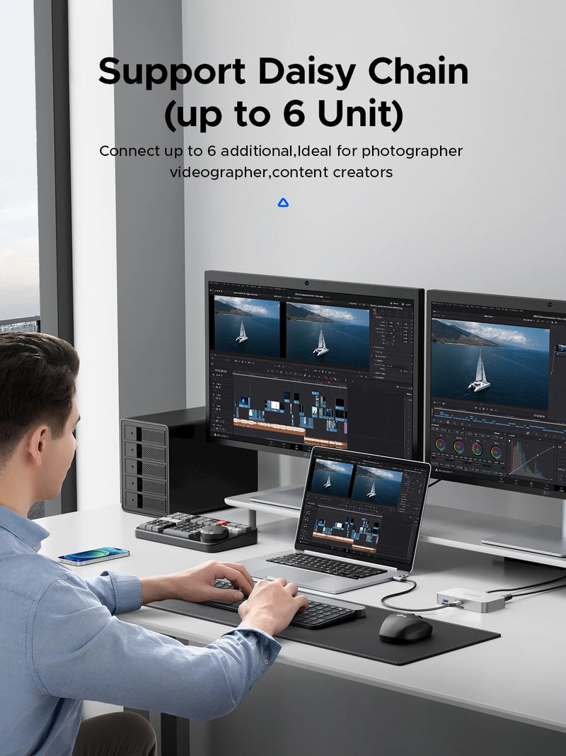 ORICO USB4 HUB 40G USB C HUB PD85W 8K@30Hz 5K@60Hz 4K@60Hz Display Support Daisy Chain Expand for MacBook Pro Mac OS Windows