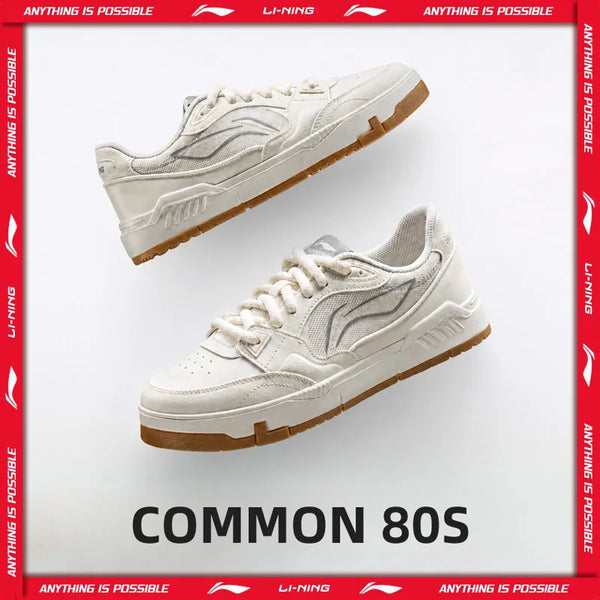 ស្បែកជើងស្គី Li-Ning សម្រាប់នារី COMMON 80S ខ្នើយពីរជាន់ ស្បែកជើងធម្មតា ស្បែកជើងទាន់សម័យ AGCW136
