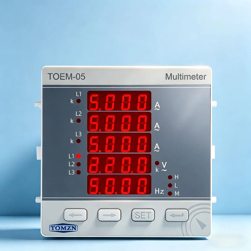 Three-Phase High Precision Volt/Current/Hz Multi-function Meter 3P4W ACDC 85–265V Line-to-Line Voltage Password Max/Min Value