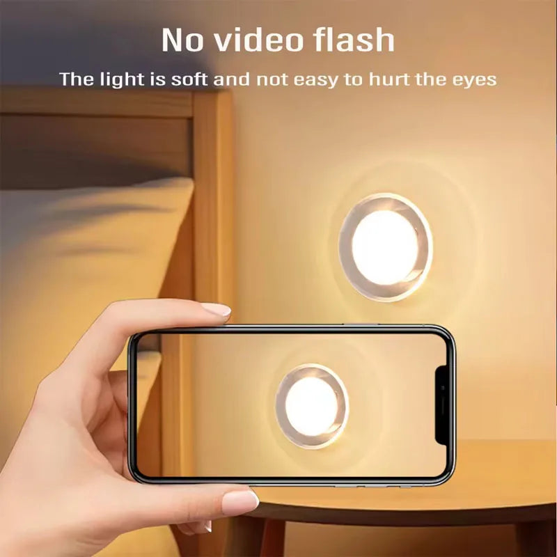 LED Night Light with Motion Sensor Remote Control Wall Lamp RGB/3Colors Dimmable Magnetic Stair Lights for Hallway Bedroom