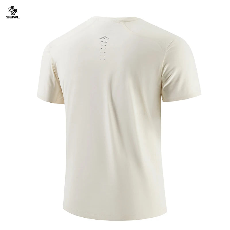 SBWL 2026 Summer Men's New Outdoor Running Fitness Quick Dry Sports T-Shirt High Quality Light Casual Short Sleeve Gym Tops