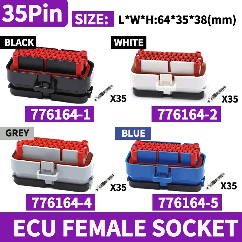 ឧបករណ៍ភ្ជាប់ ECU រថយន្តចំនួន 10 ដុំ 8/14/23/35 ម្ជុល ប្រុស និងស្រី ឈុតឌុយ ឆបគ្នាជាមួយ 770680-1 776273-1 776164-1 សម្រាប់ម៉ាស៊ីន