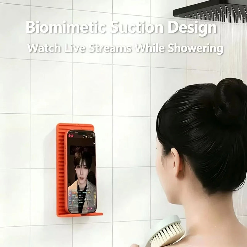 3rd Gen Silicone Phone Holder, Multi Surface Suction Phone Stand, Portable Hands Free Mobile Mount for Shower Gym Desk